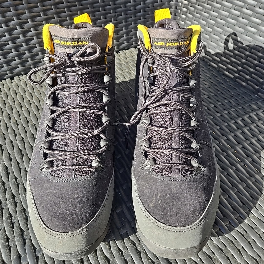 Jordan Black and Yellow High-Top Sneakers